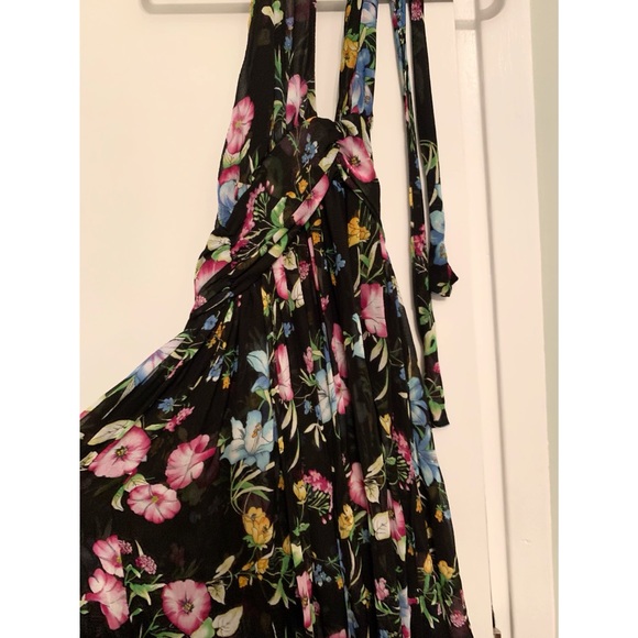 MISA Los Angeles Faye Floral Print Halter Gown, X-Small - Picture 8 of 9
